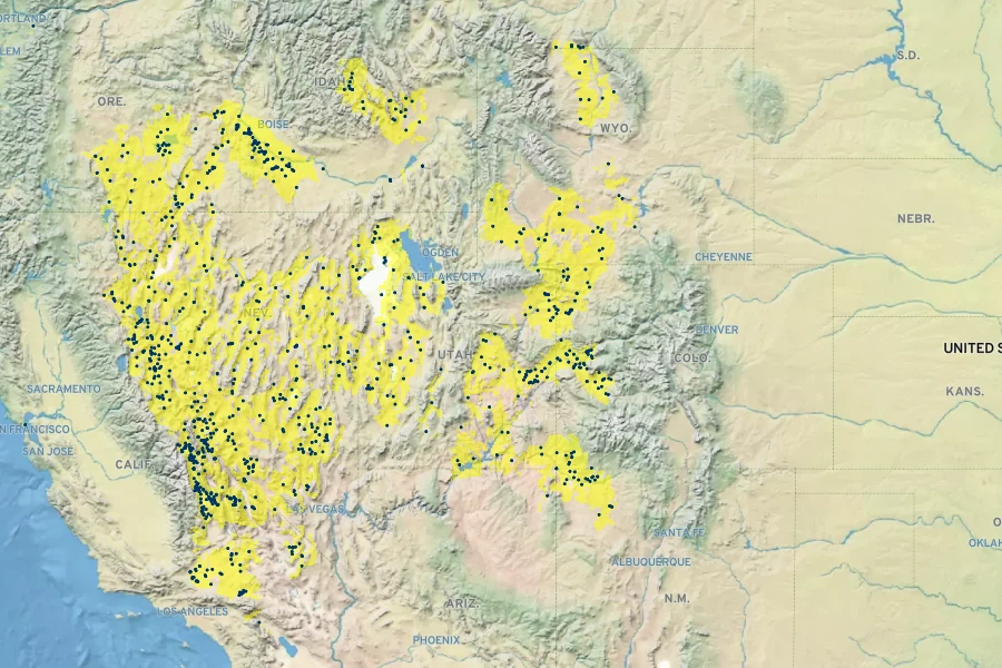 Artemisia spinescens Native Range
