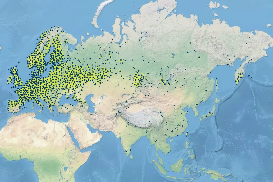 Artemisia vulgaris Native Range