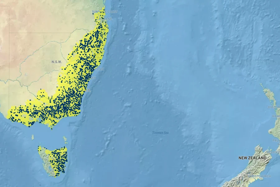 Arthropodium milleflorum Native Range