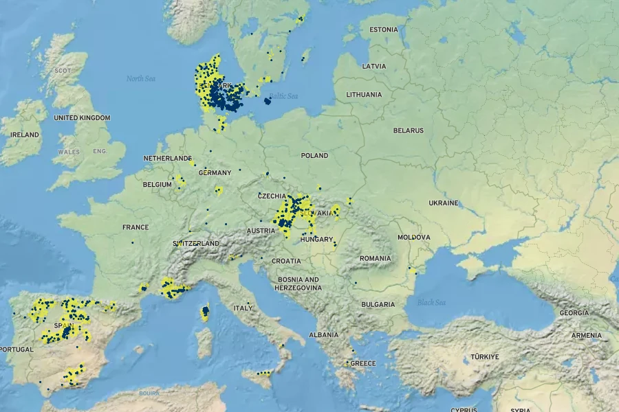 Arum cylindraceum Native Range