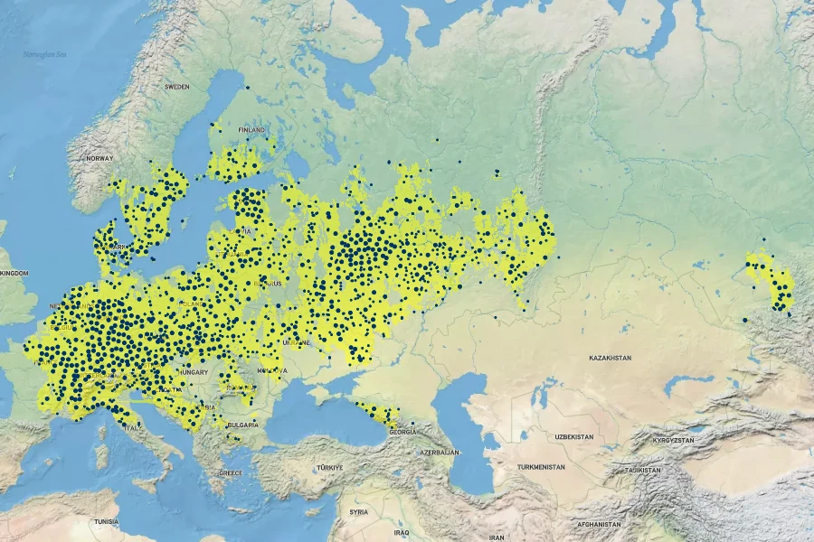 Asarum europaeum Native Range