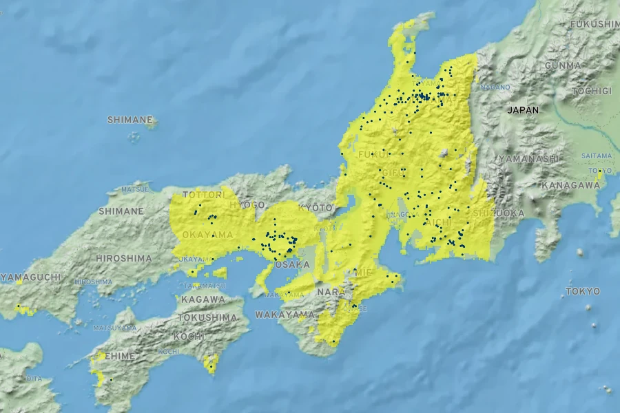 Asarum fauriei var. takaoi Native Range