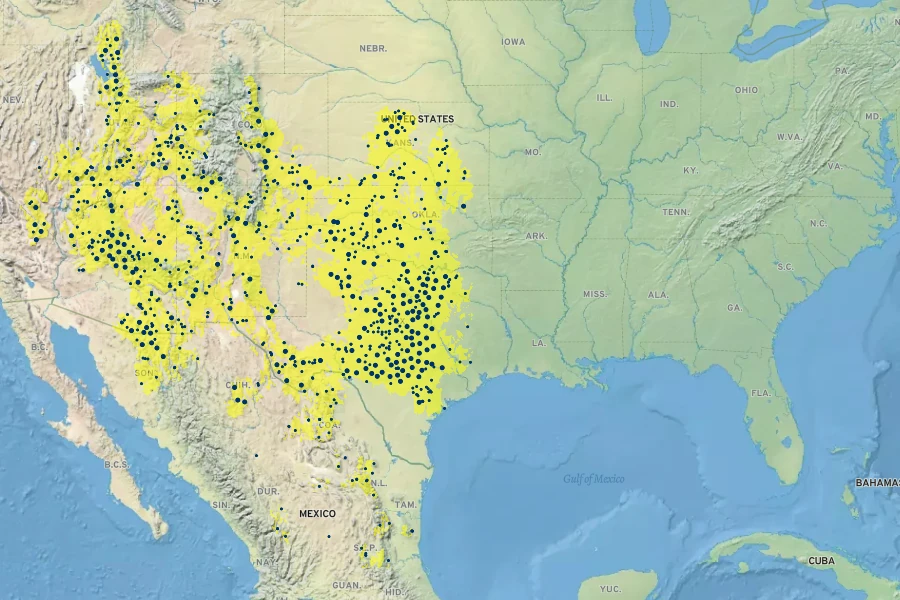 Asclepias asperula Native Range