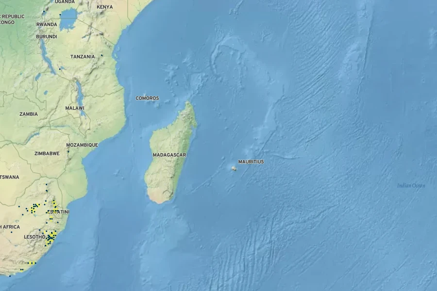Asclepias fulva Native Range