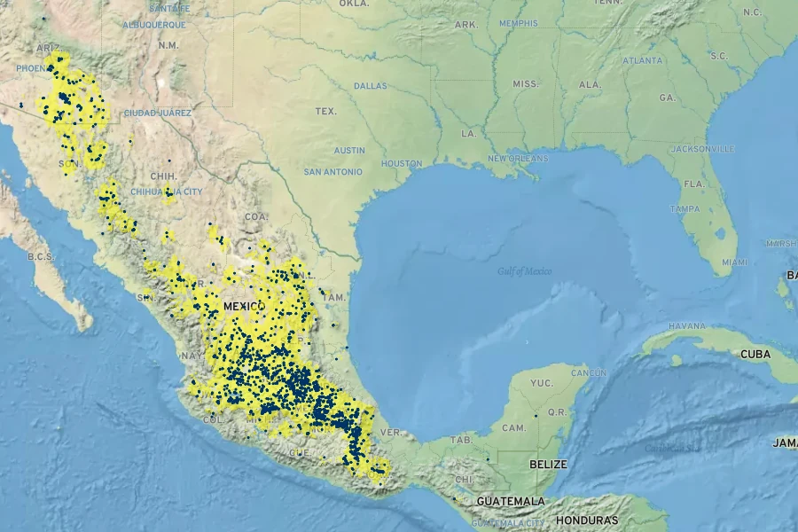 Asclepias linaria Native Range