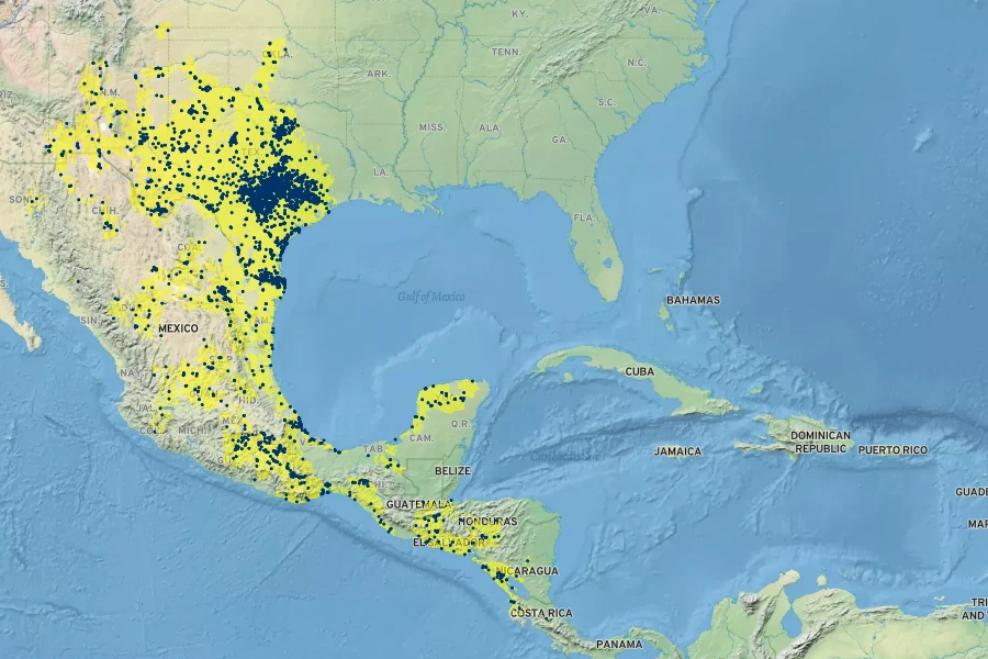 Asclepias oenotheroides Native Range