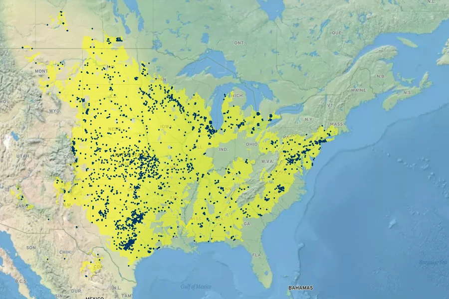 Asclepias viridiflora Native Range