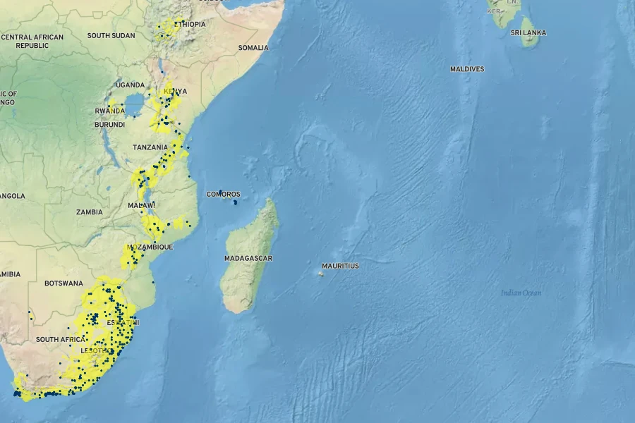 Asparagus setaceus Native Range