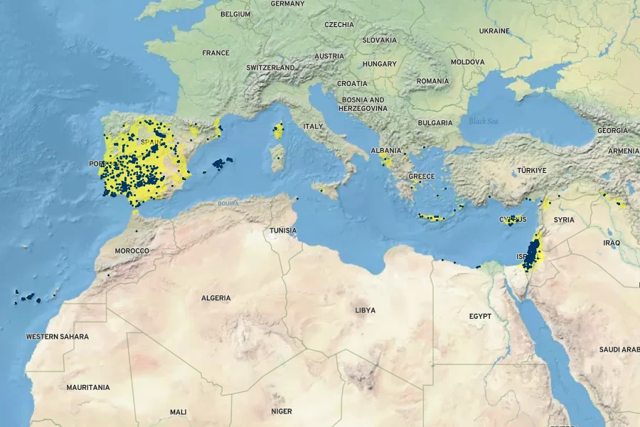 Asphodelus aestivus Native Range