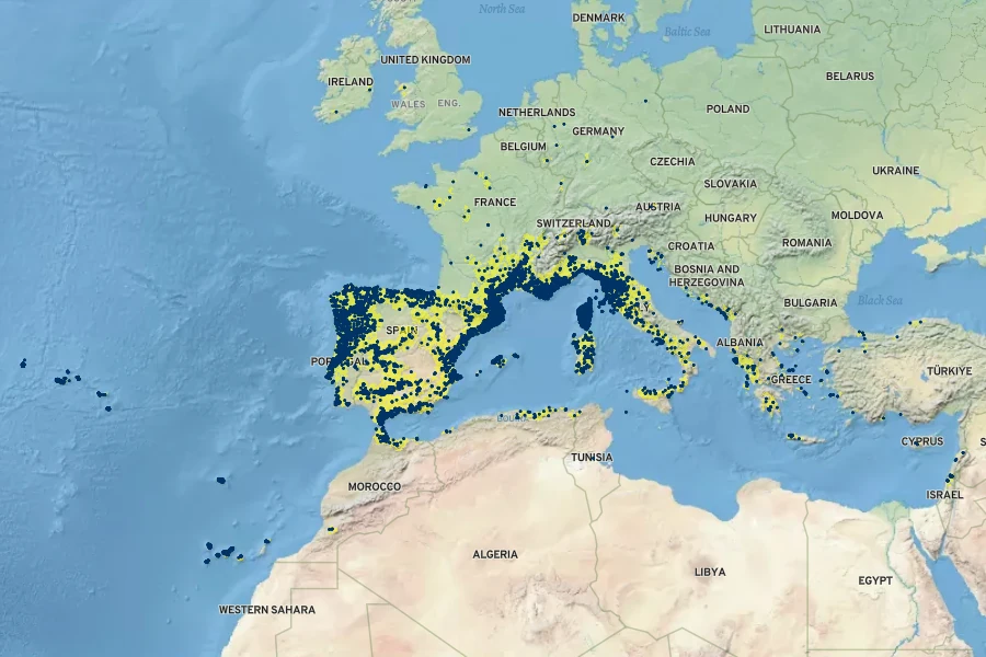 Asplenium onopteris Native Range