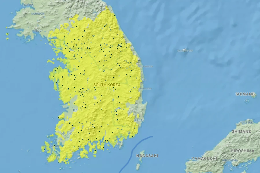 Aster koraiensis Native Range