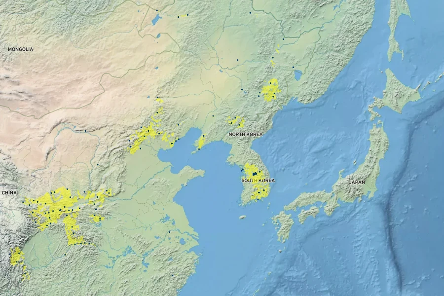 Aster mongolicus Native Range