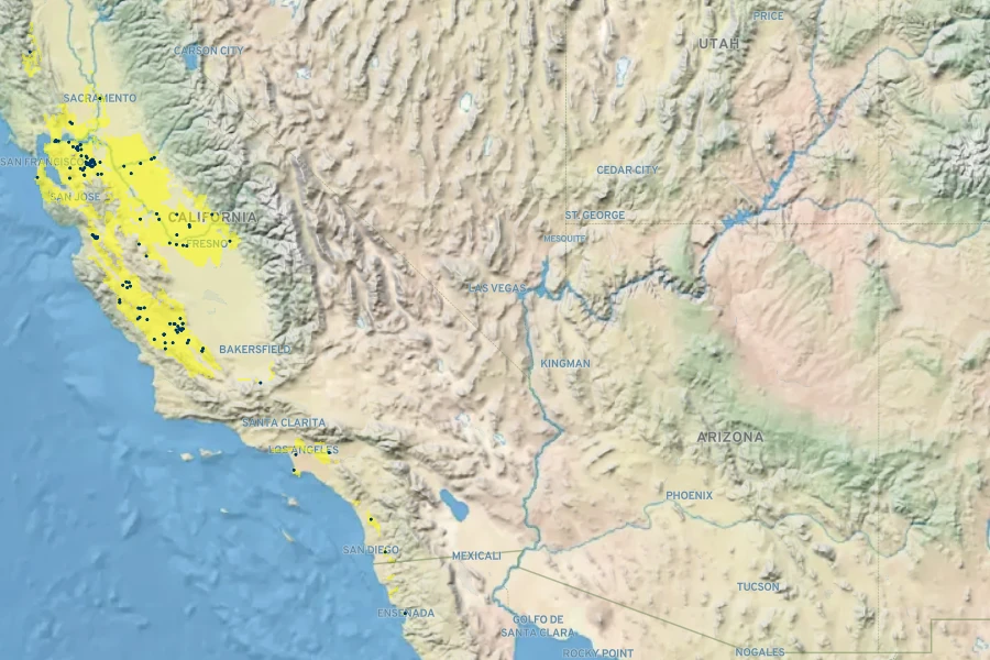 Astragalus asymmetricus Native Range