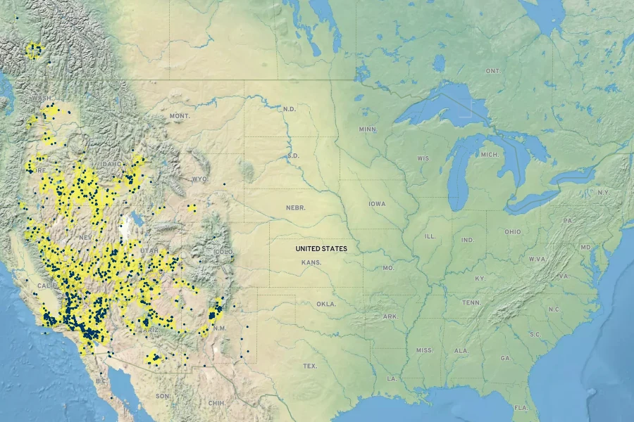 Astragalus lentiginosus Native Range