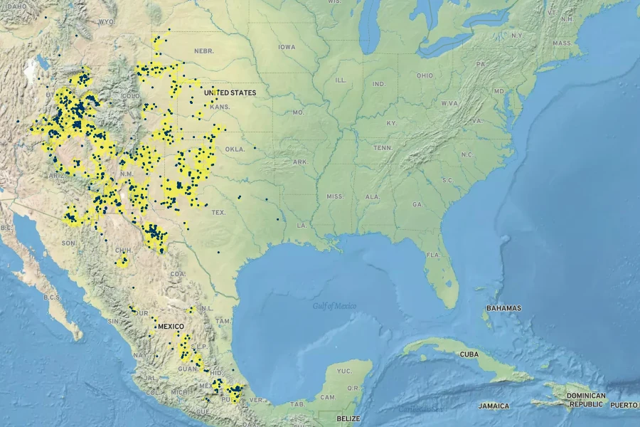 Astragalus mollissimus Native Range