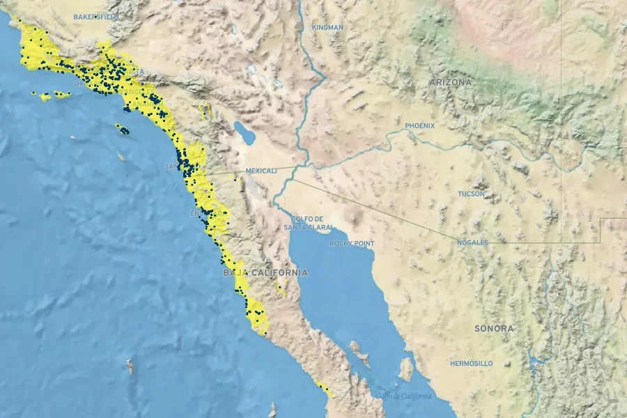 Astragalus trichopodus Native Range