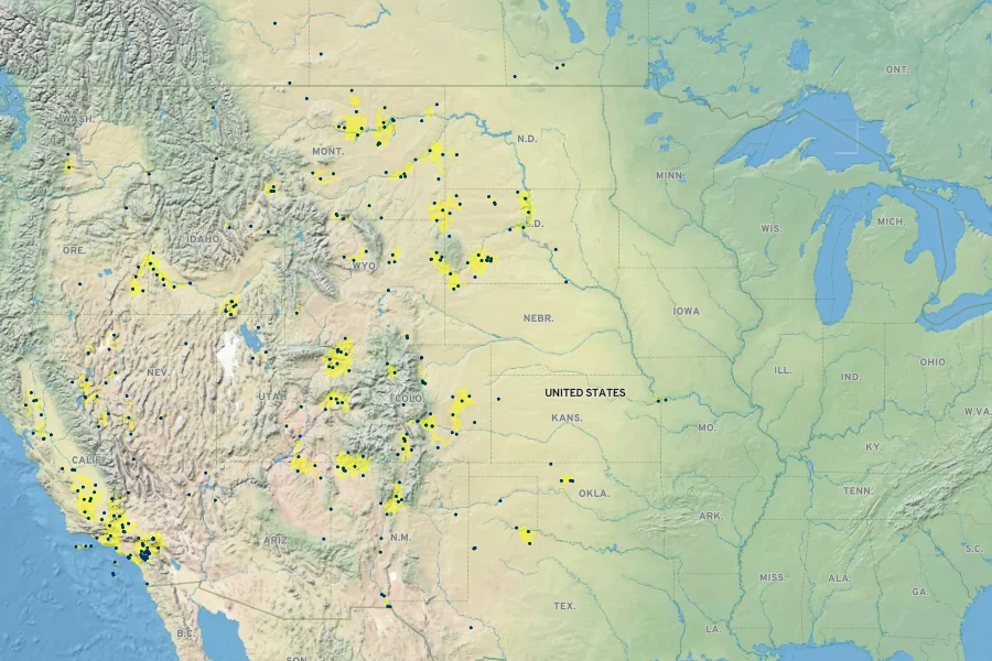 Atriplex argentea Native Range