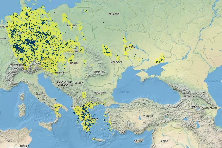 Aurinia saxatilis Native Range