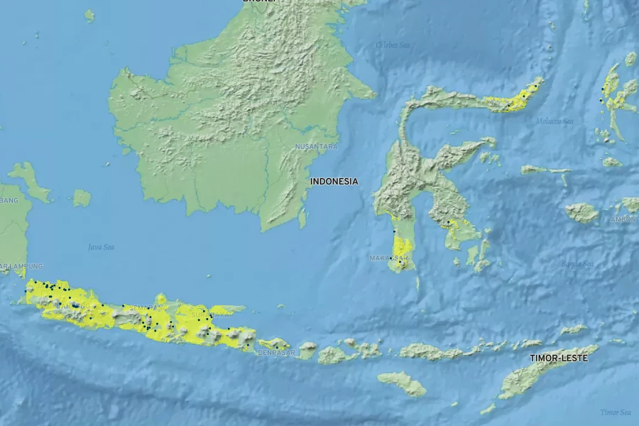 Averrhoa carambola Native Range