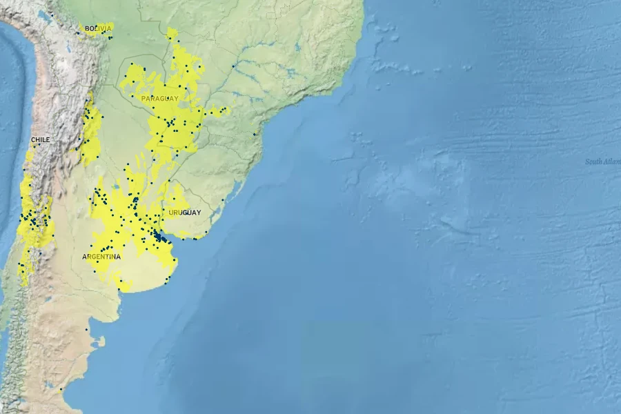 Baccharis glutinosa Native Range