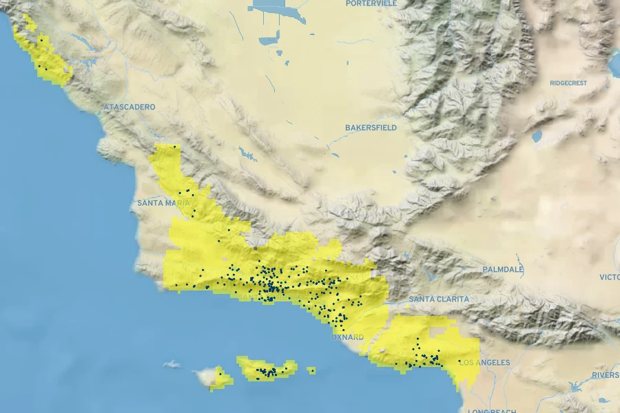Baccharis plummerae Native Range