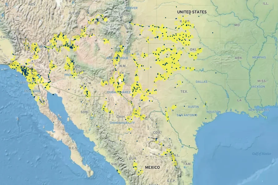 Baccharis salicina Native Range