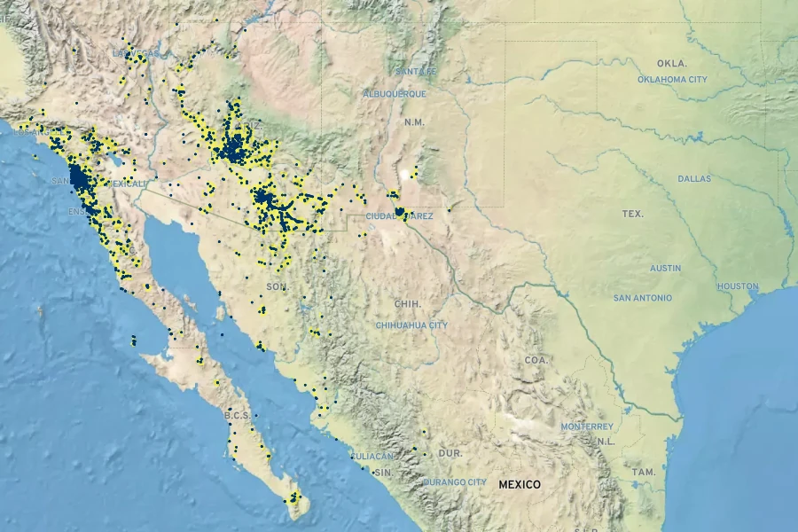 Baccharis sarothroides Native Range