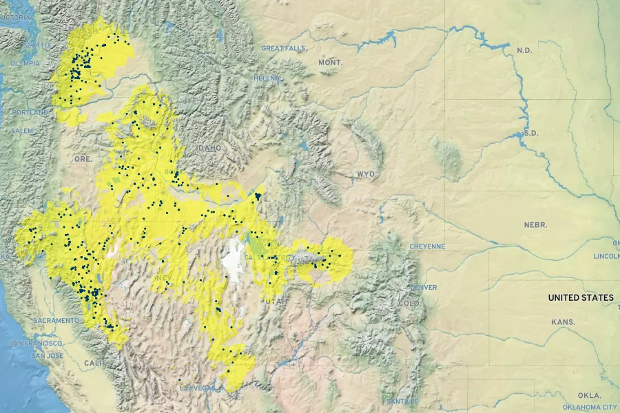 Balsamorhiza hookeri Native Range