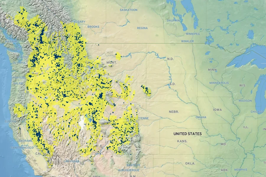 Balsamorhiza sagittata Native Range
