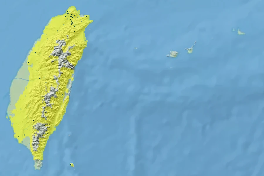 Bambusa oldhamii Native Range