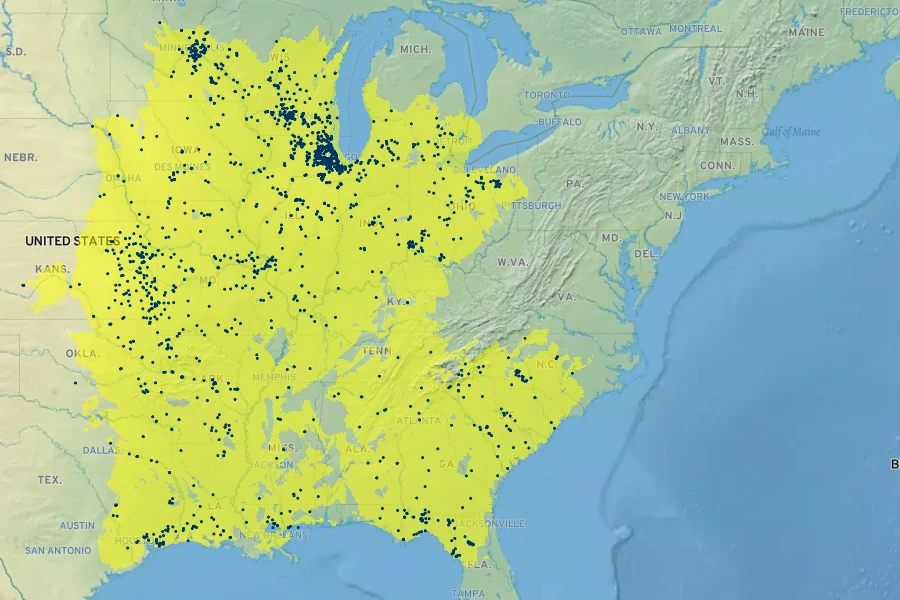 Baptisia alba Native Range