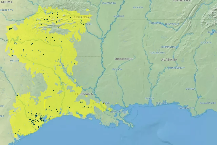 Baptisia sphaerocarpa Native Range