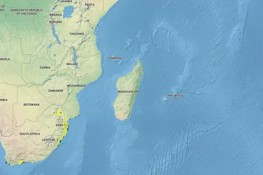 Barleria repens Native Range