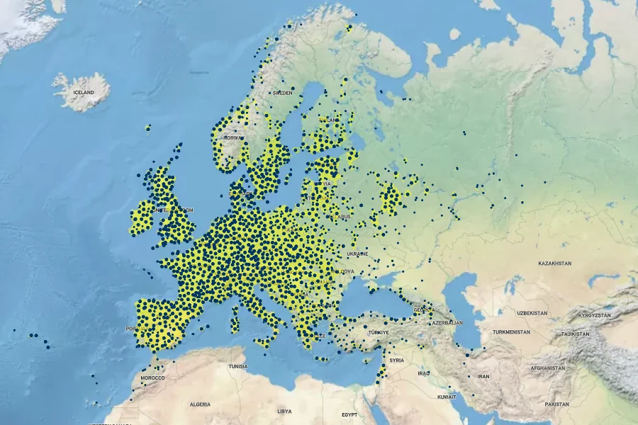 Bellis perennis Native Range