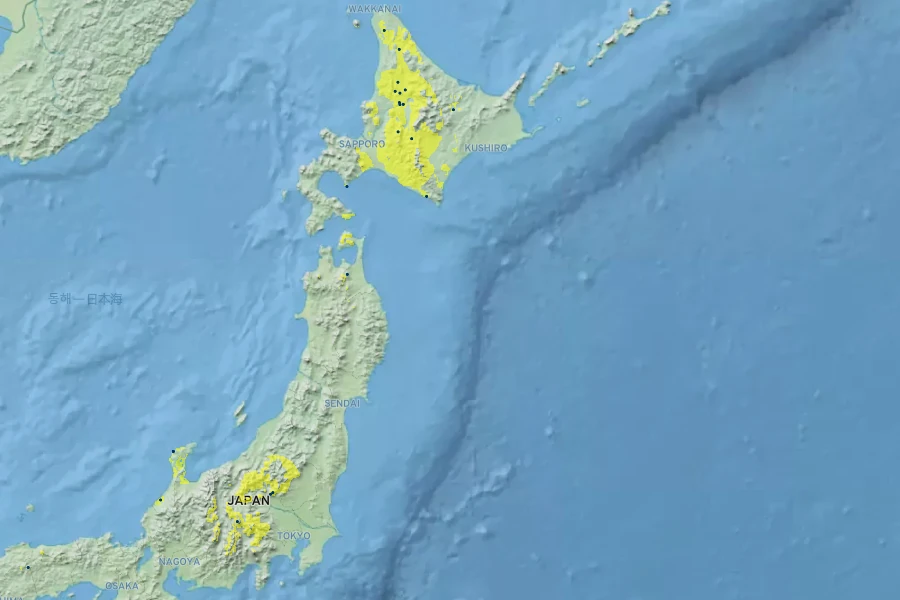 Berberis amurensis var. japonica Native Range