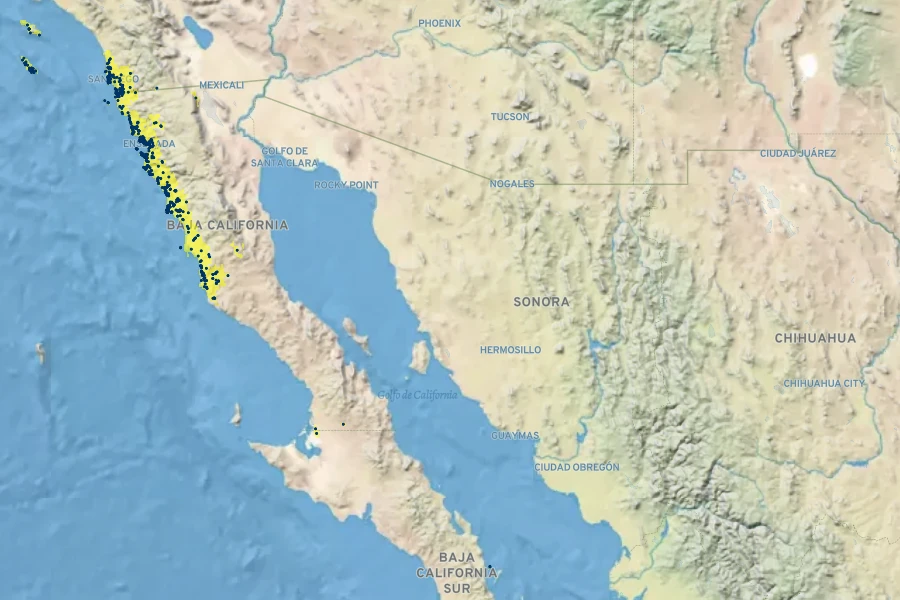 Bergerocactus emoryi Native Range