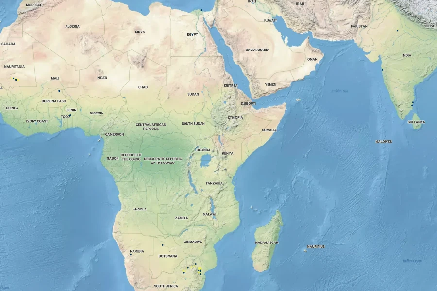 Bergia capensis Native Range