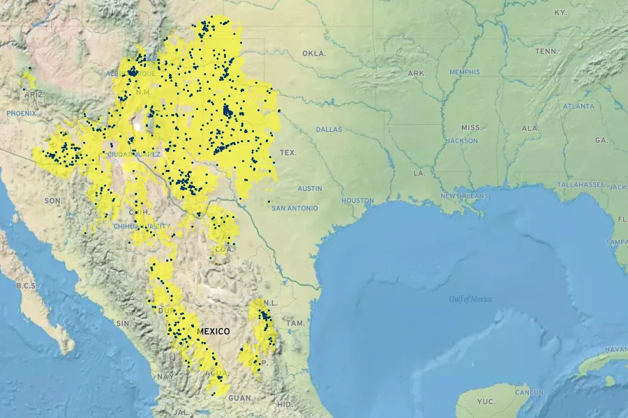 Berlandiera lyrata Native Range