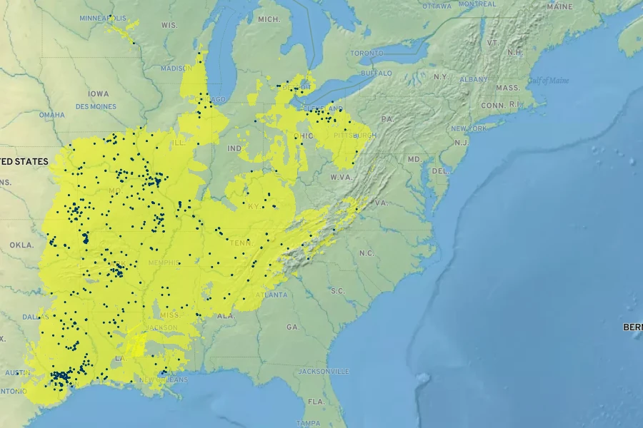 Bidens aristosa Native Range