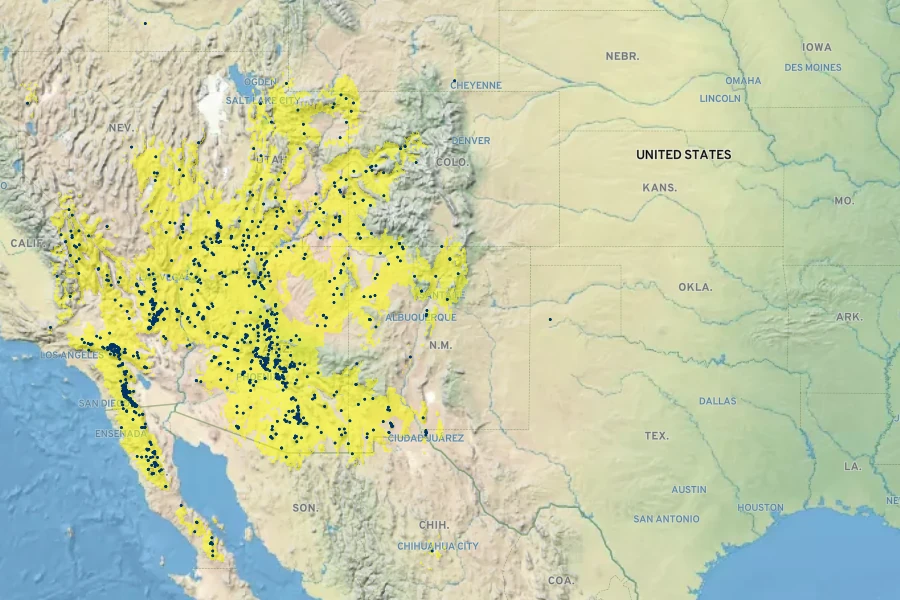 Boechera perennans Native Range
