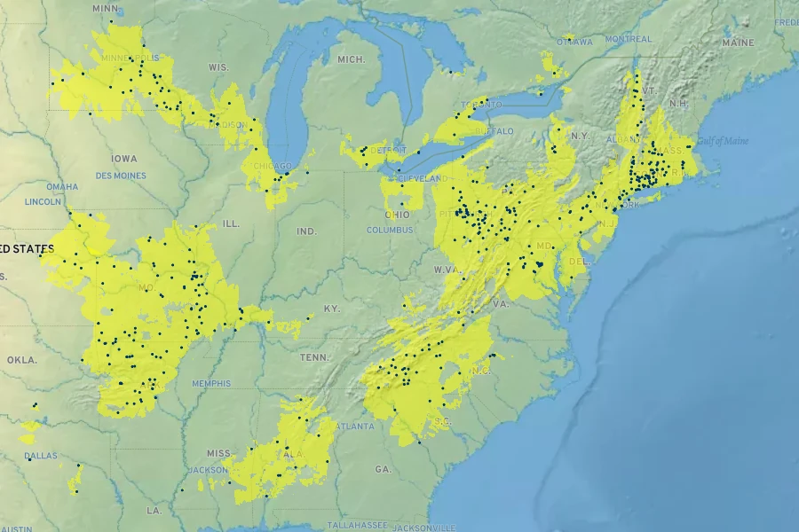 Borodinia canadensis Native Range