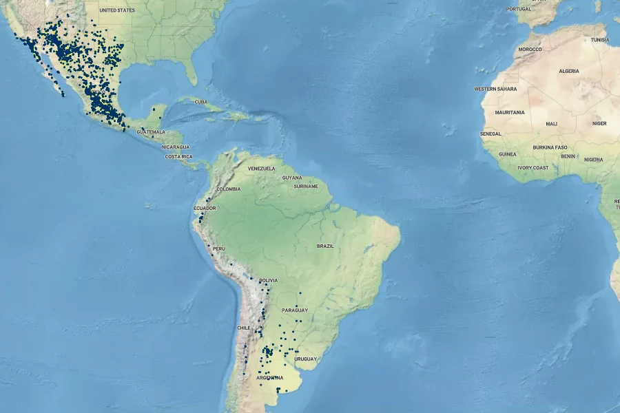 Bothriochloa barbinodis Native Range