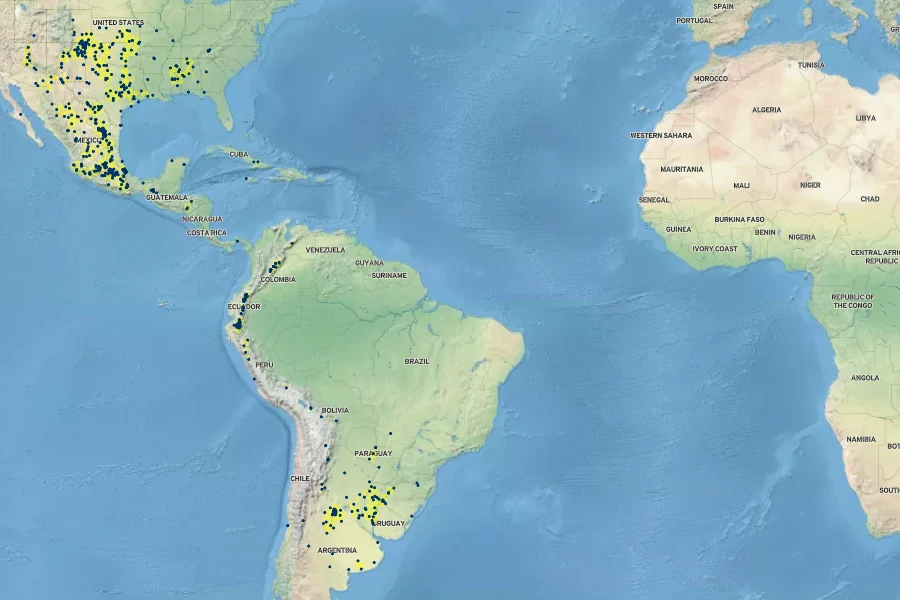 Bothriochloa saccharoides Native Range