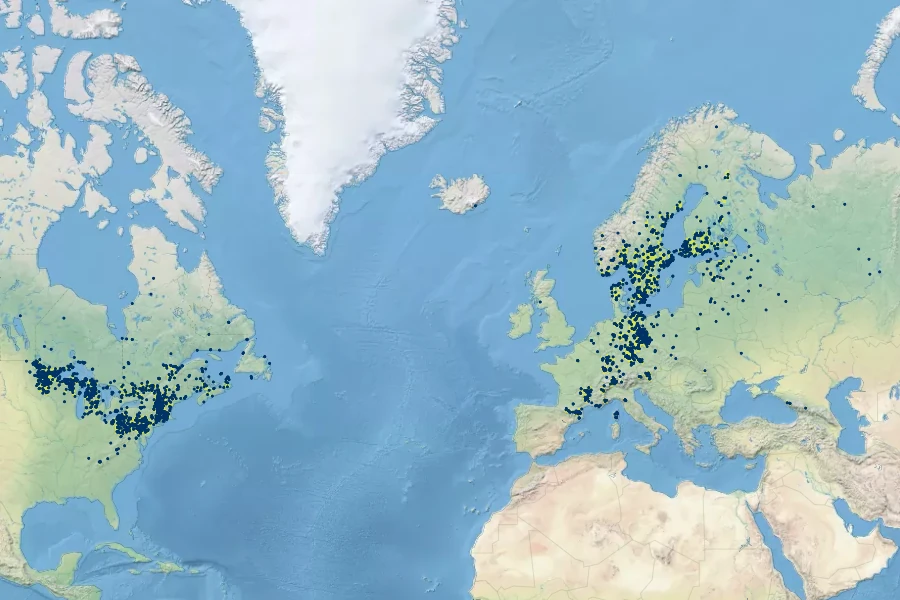Botrychium matricariifolium Native Range