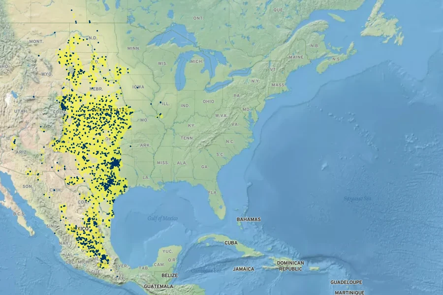 Bouteloua dactyloides Native Range