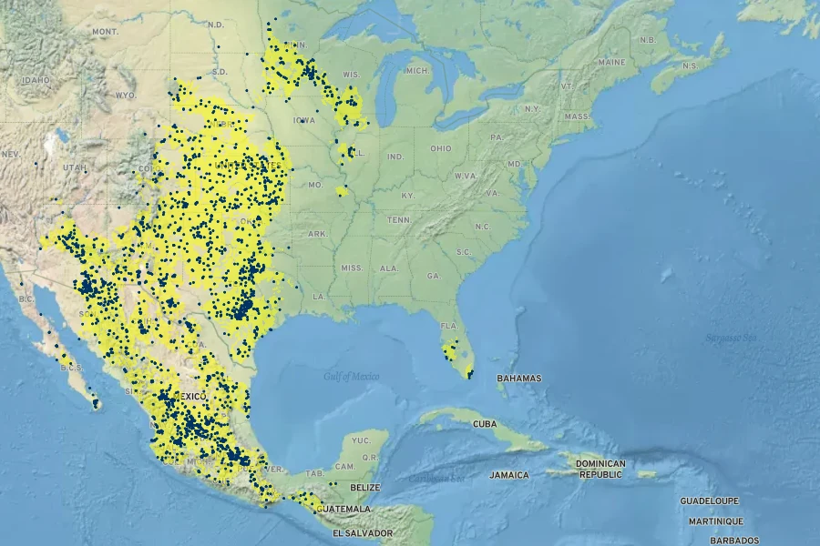 Bouteloua hirsuta Native Range