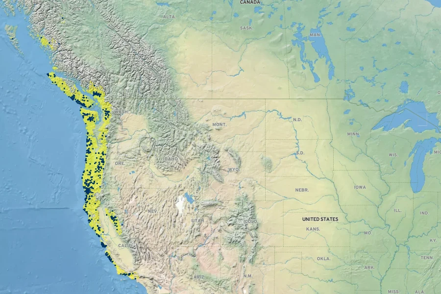 Boykinia occidentalis Native Range