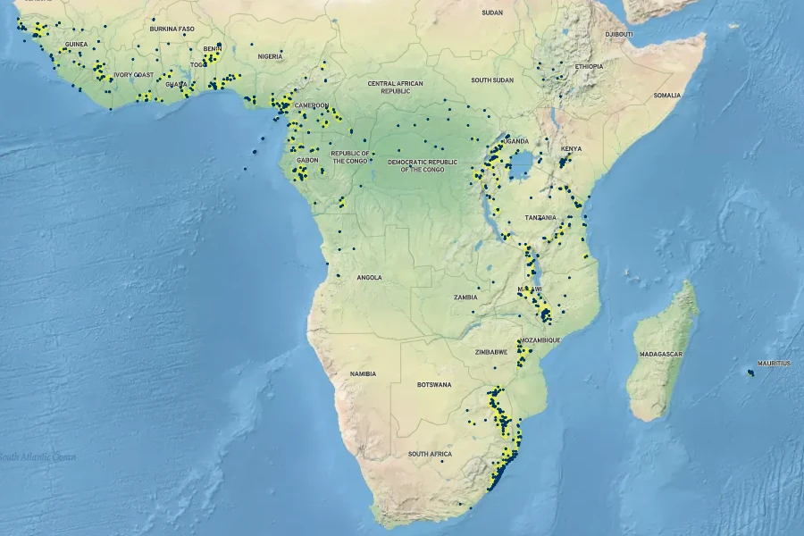 Bridelia micrantha Native Range