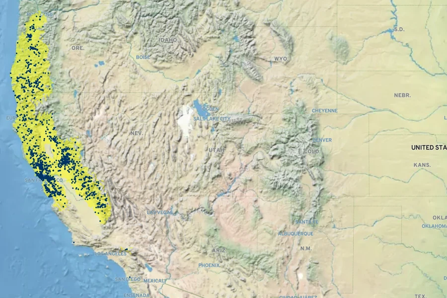Brodiaea elegans Native Range