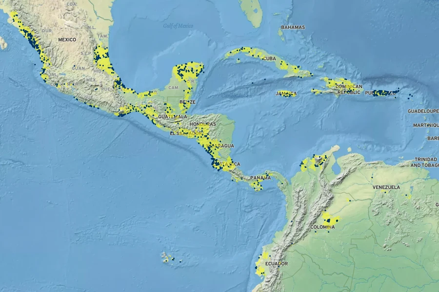 Bromelia pinguin Native Range